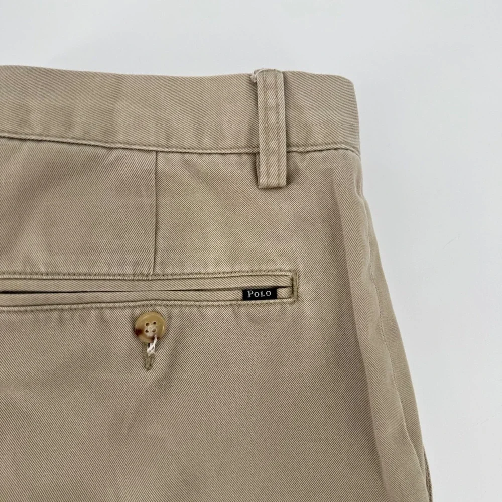 Polo Ralph Lauren Mens Classic Fit Chino Pants Tan Khaki‎ Cotton 33/32